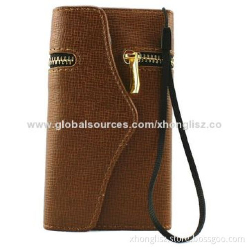 Wristlet holder PU leather wallet case for iPhone, OEM & ODM are welcomedNew